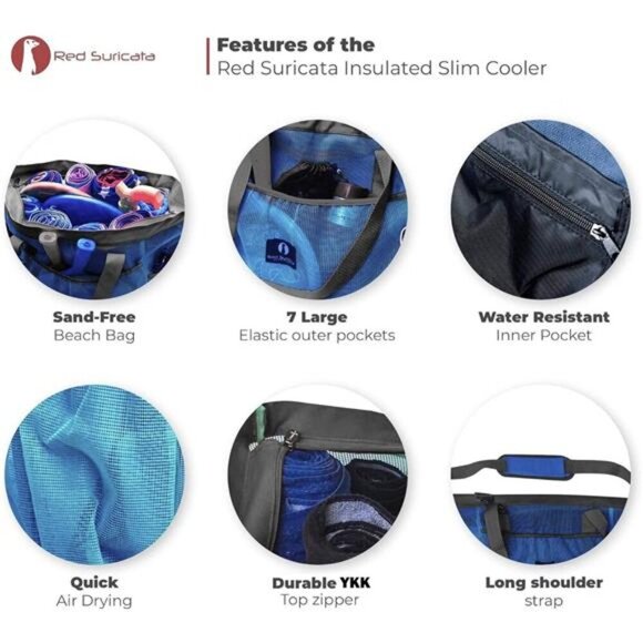 Mesh Beach Bag with Zipper - Extra Large Beach Tote Bag – Pool Bag - Picture 3 of 7